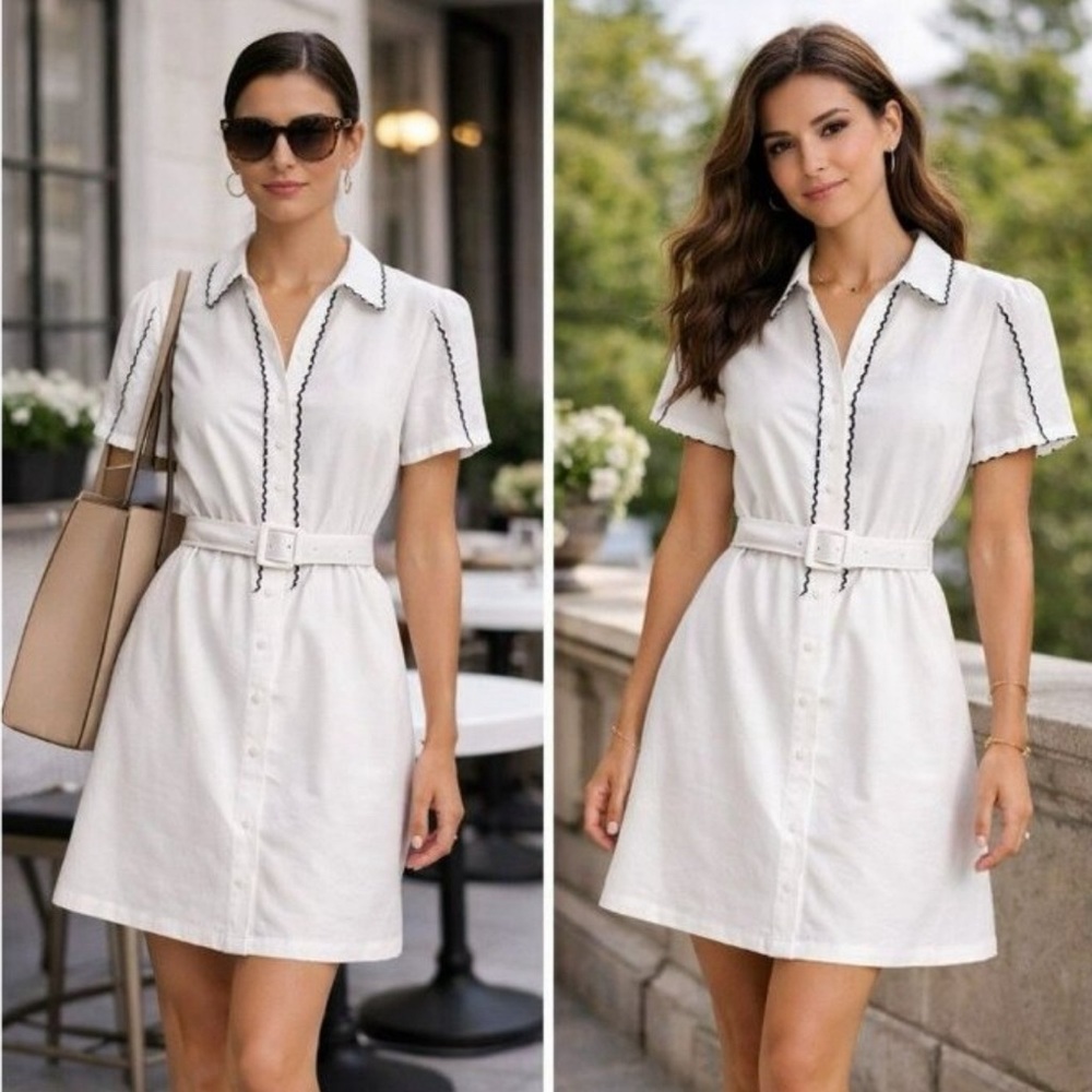 KARL LAGERFELD PARIS LINEN DRESS - Picture 1 of 6